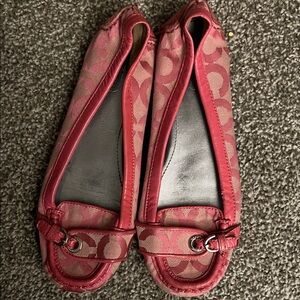 Women's Pink Coach Designer Ballet Flats